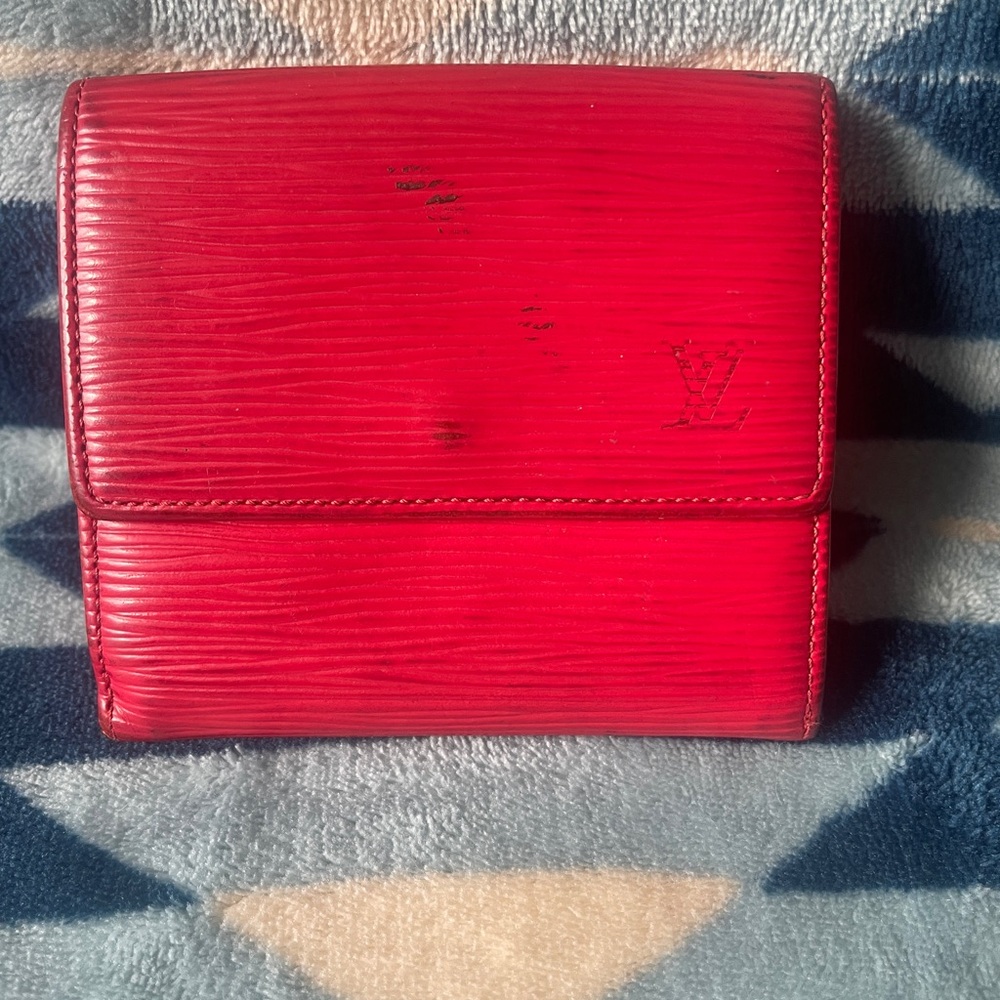 Louis Vuitton Red Epi Leather Trifold Wallet